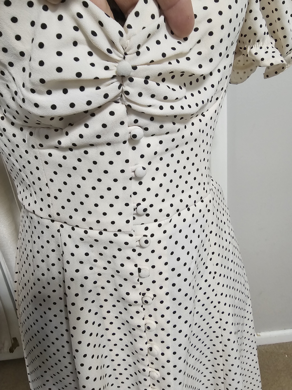 House of CB White Polka Dot Midi ELLERY Dress - Picture 8 of 12